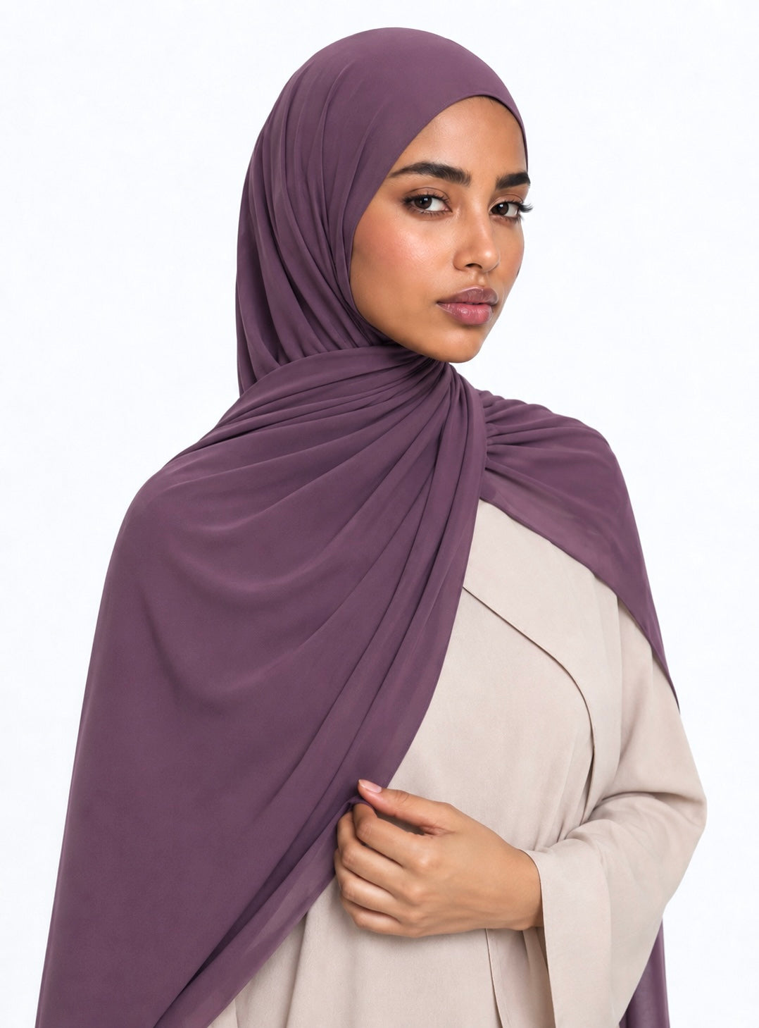 Premium Satin Jersey Hijab - burnt rose