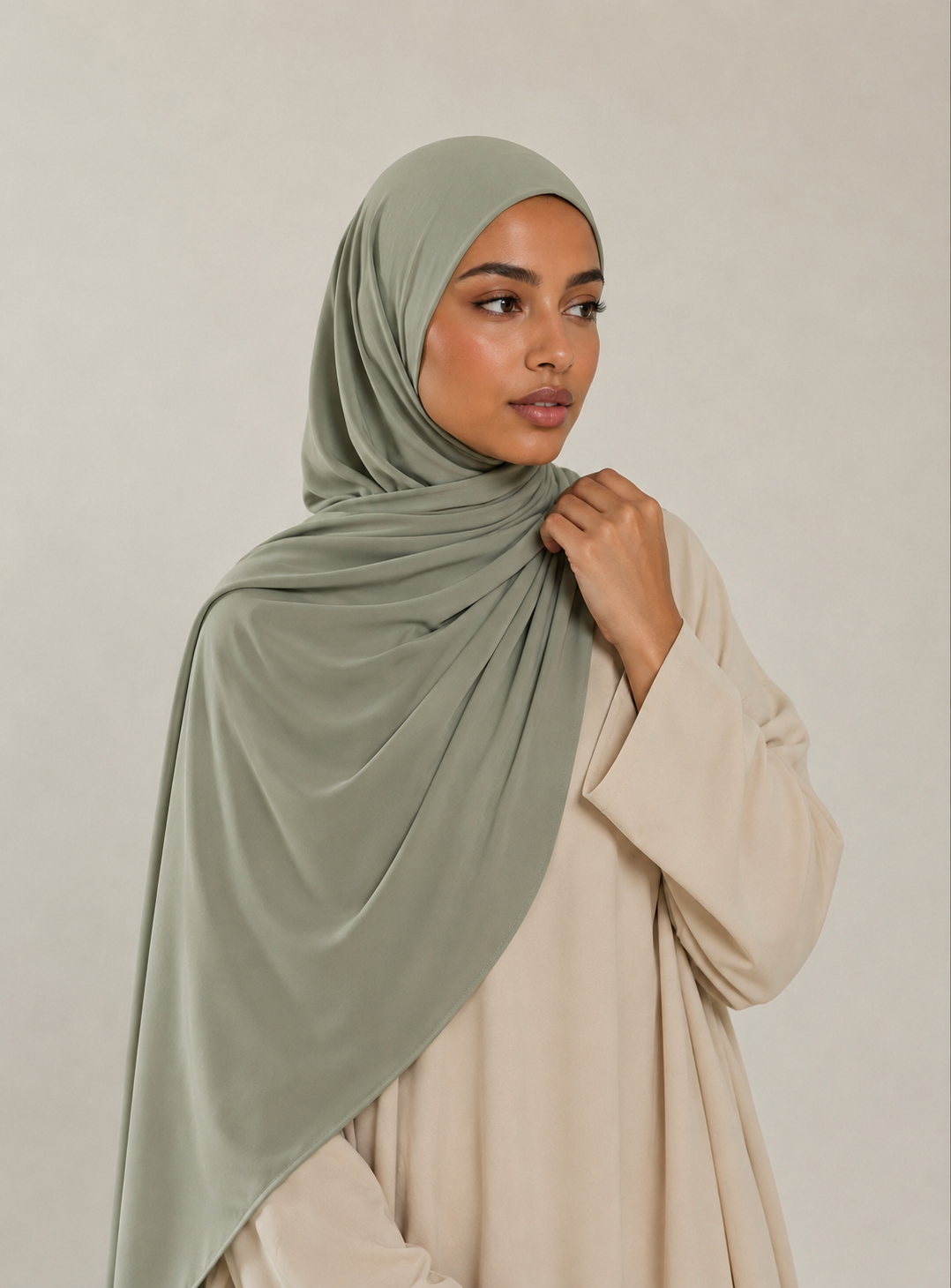 Premium Satin Jersey Hijab - dusty green
