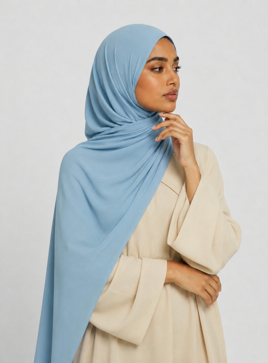 Premium Jersey Hijab - arctic blue