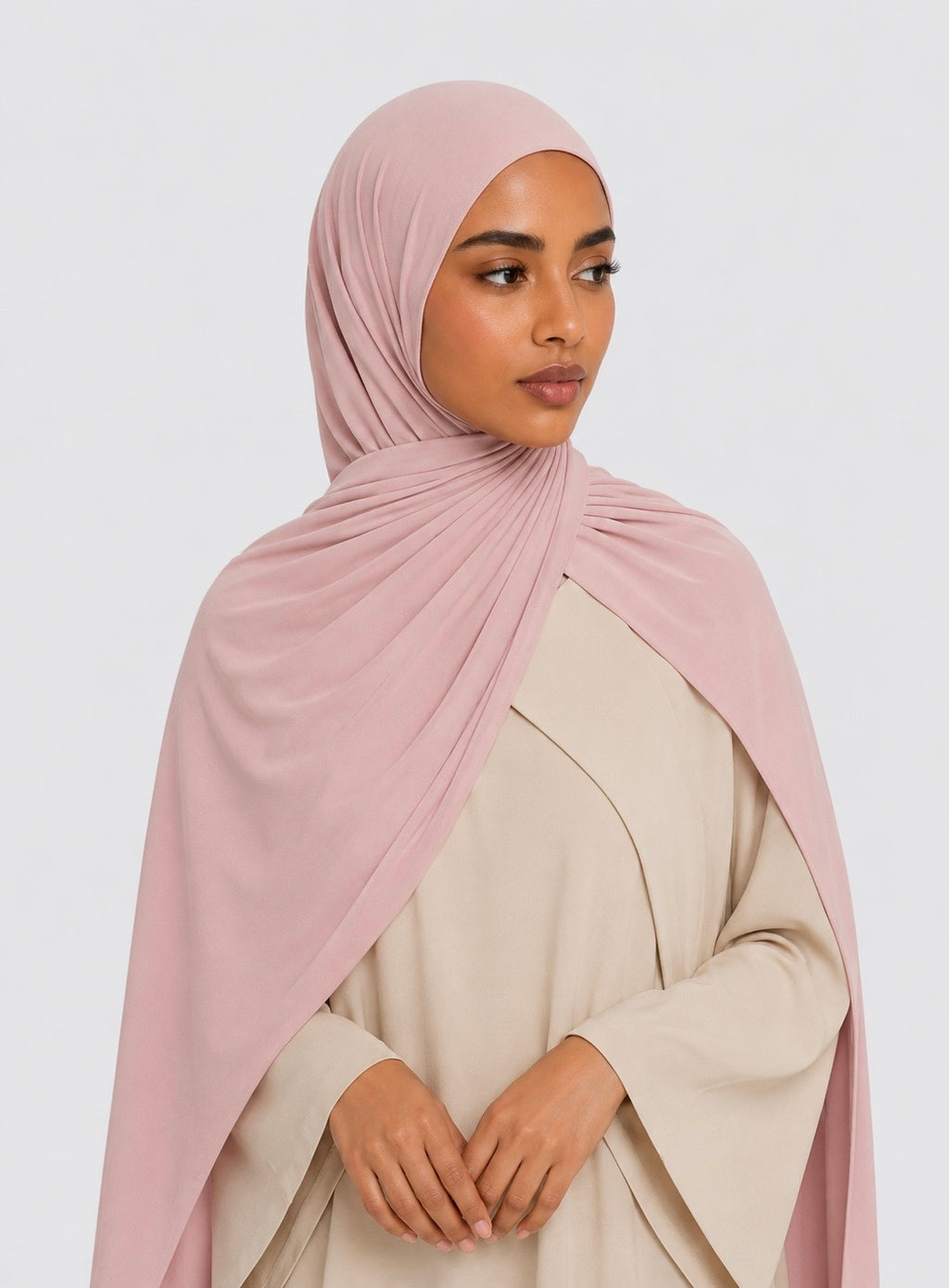 Premium Satin Jersey Hijab - dusty pink