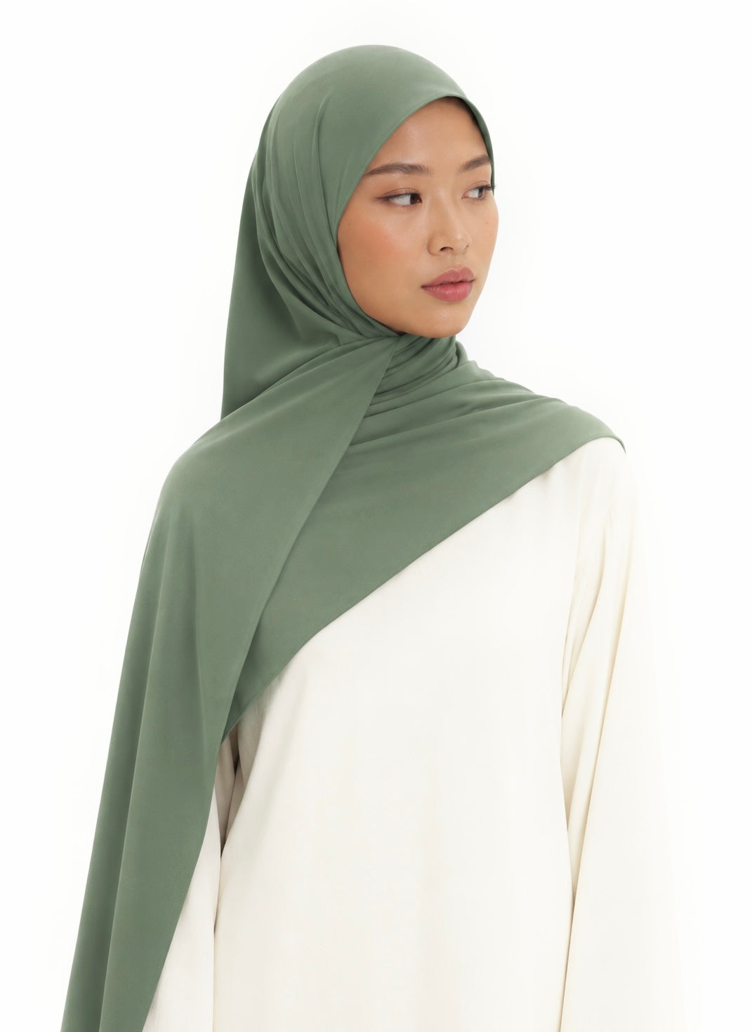 Premium Satin Jersey Hijab - green apple