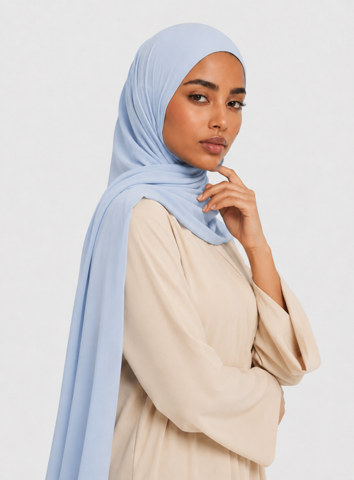 Premium Jersey Hijab - blue blizzard