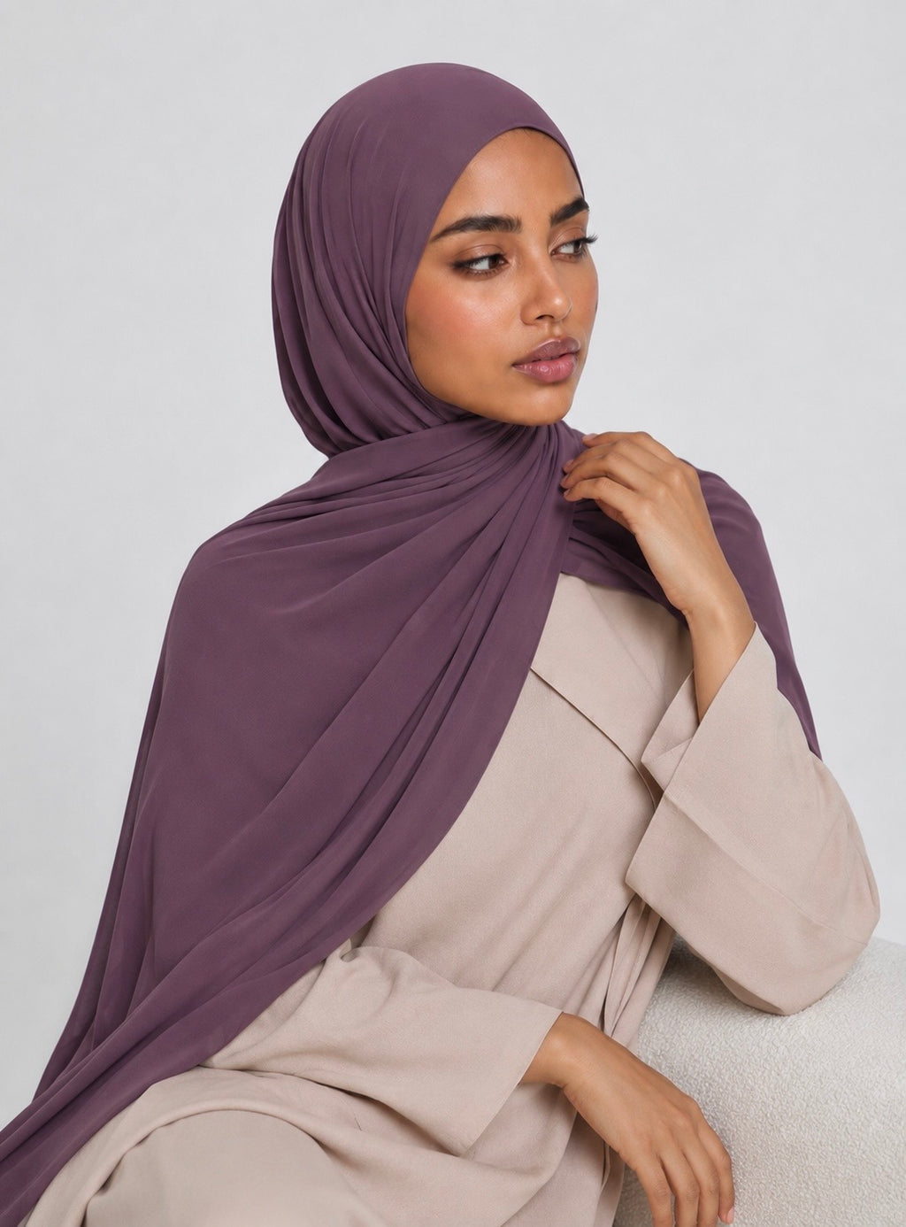 Premium Satin Jersey Hijab - burnt rose