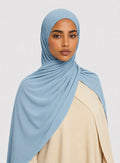 Premium Jersey Hijab - arctic blue