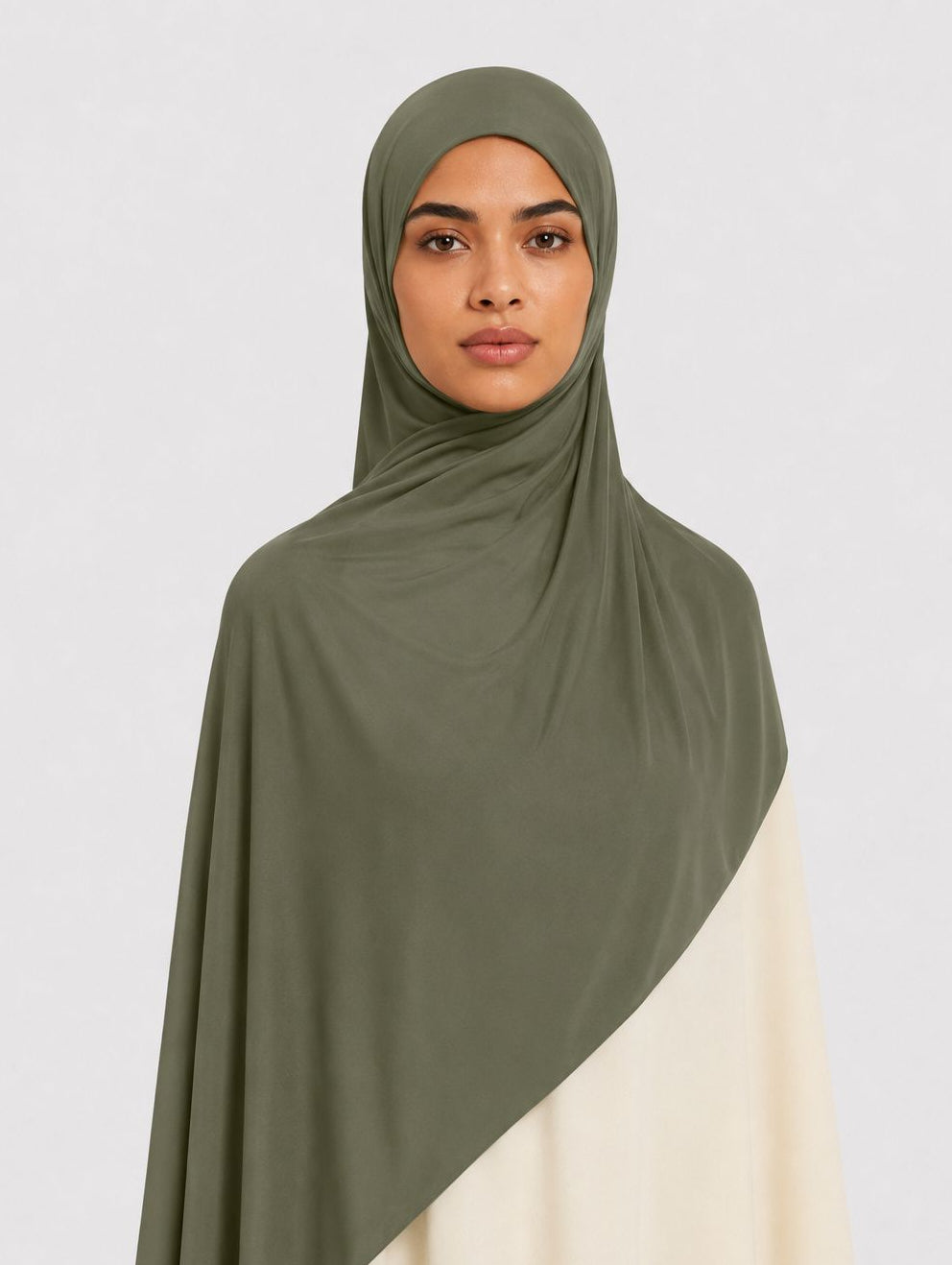 Premium Liquid Jersey Hijab - dunkles cypress-olive
