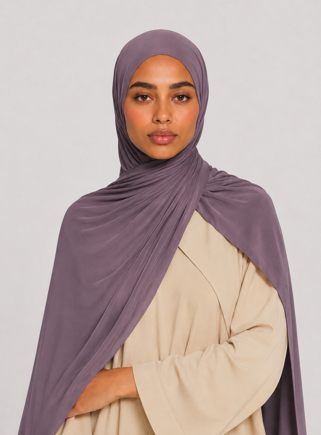 Premium Satin Jersey Hijab - dark lilac