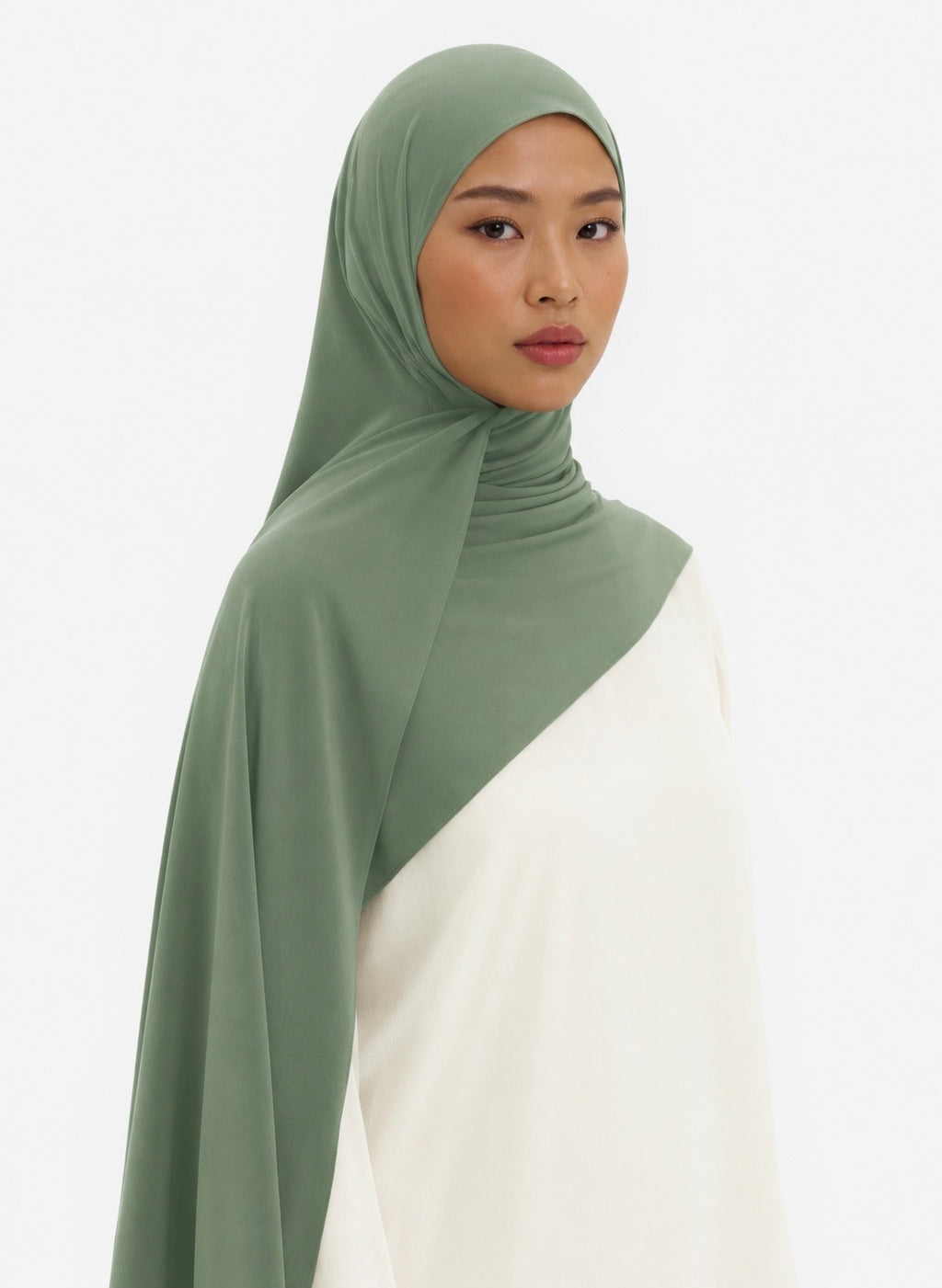 Premium Satin Jersey Hijab - green apple