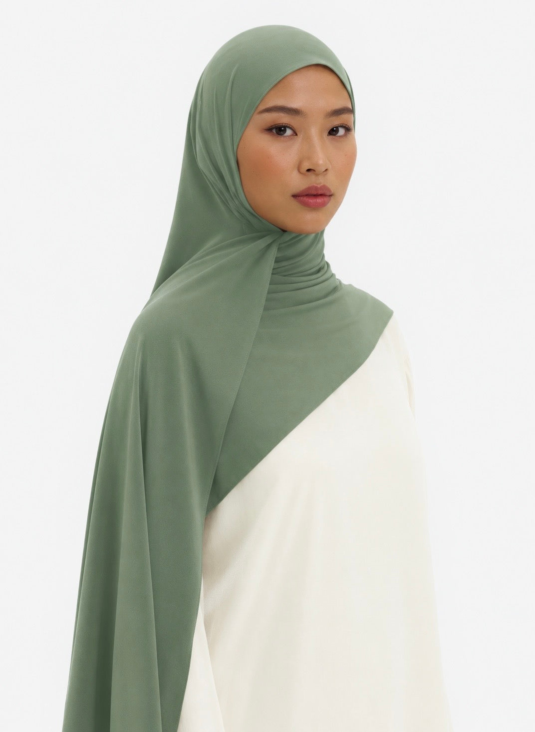Premium Satin Jersey Hijab - green apple