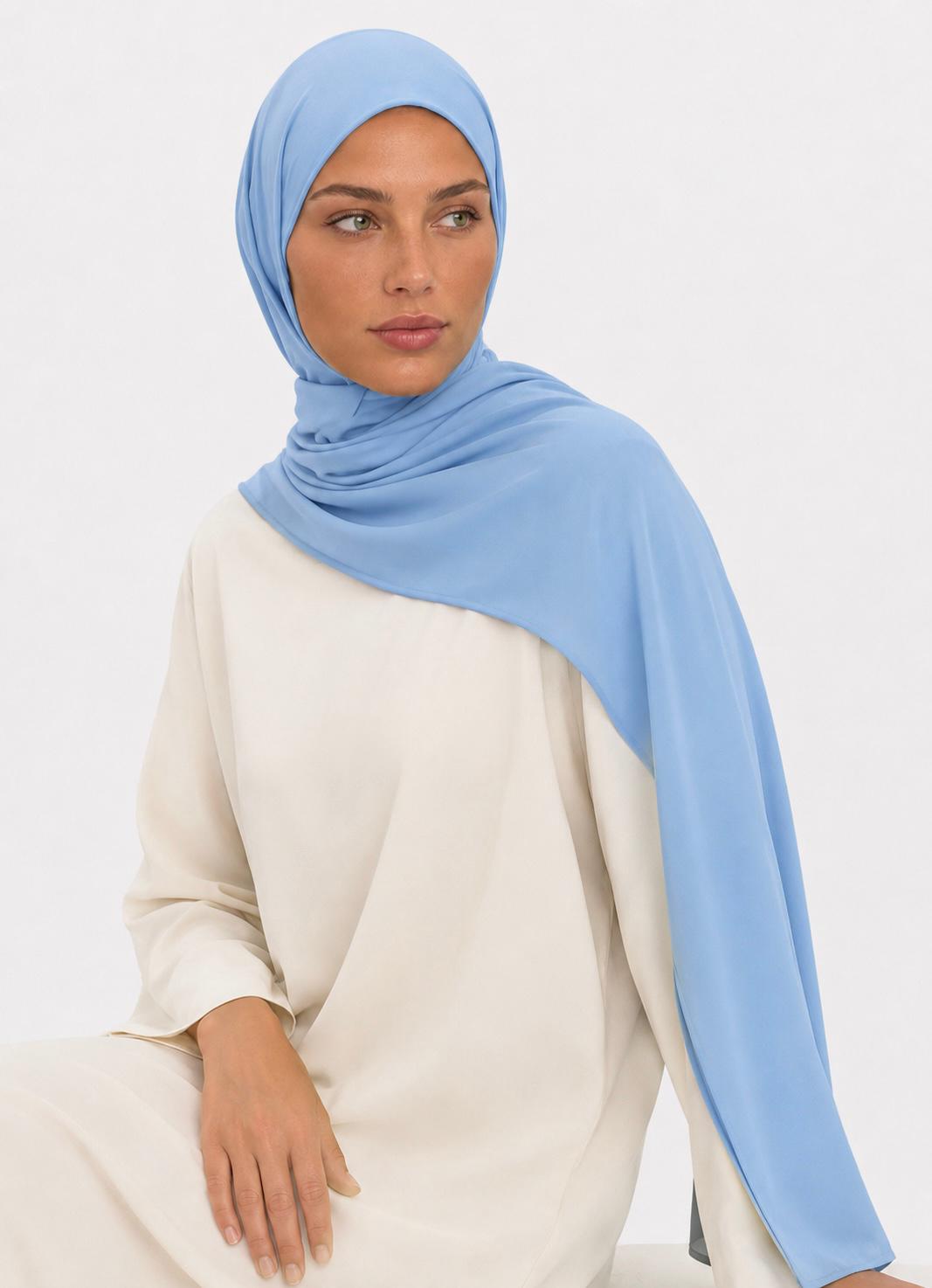 Premium Jersey Hijab - arctic blue