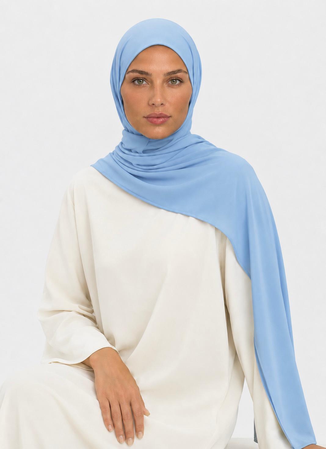 Premium Jersey Hijab - arctic blue