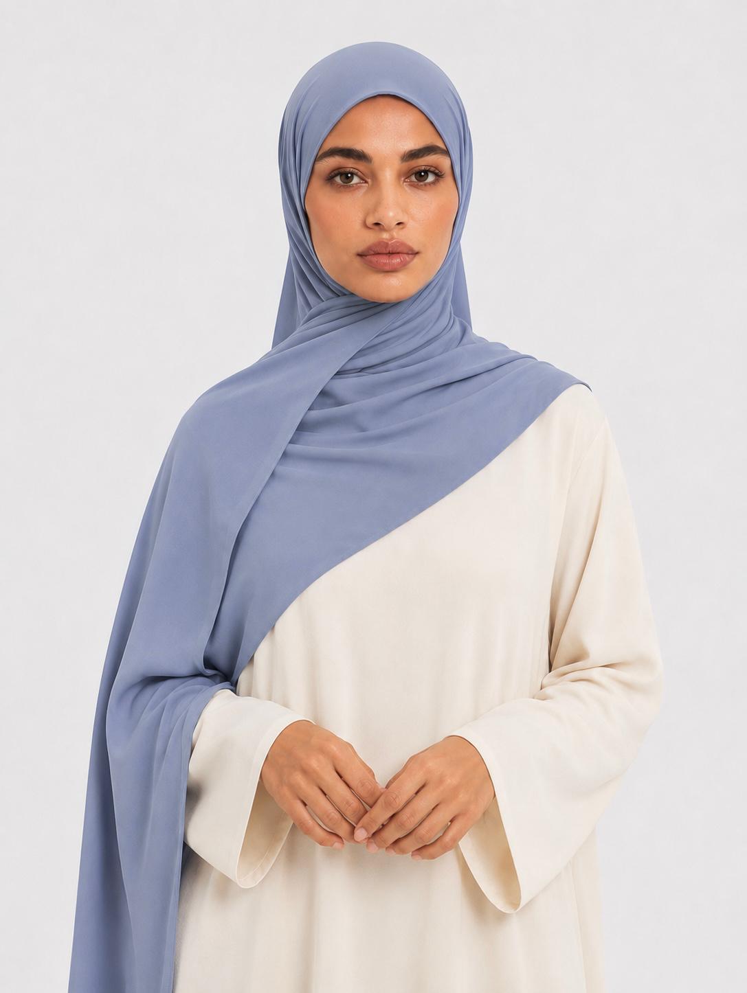 Premium Jersey Hijab - blue blizzard