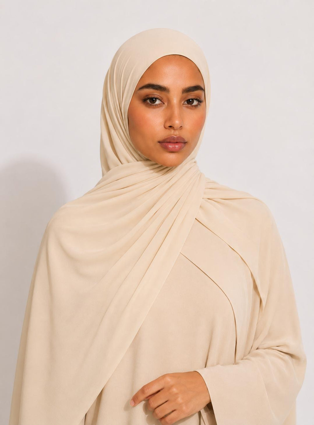 Premium Satin Jersey Hijab - buttercream