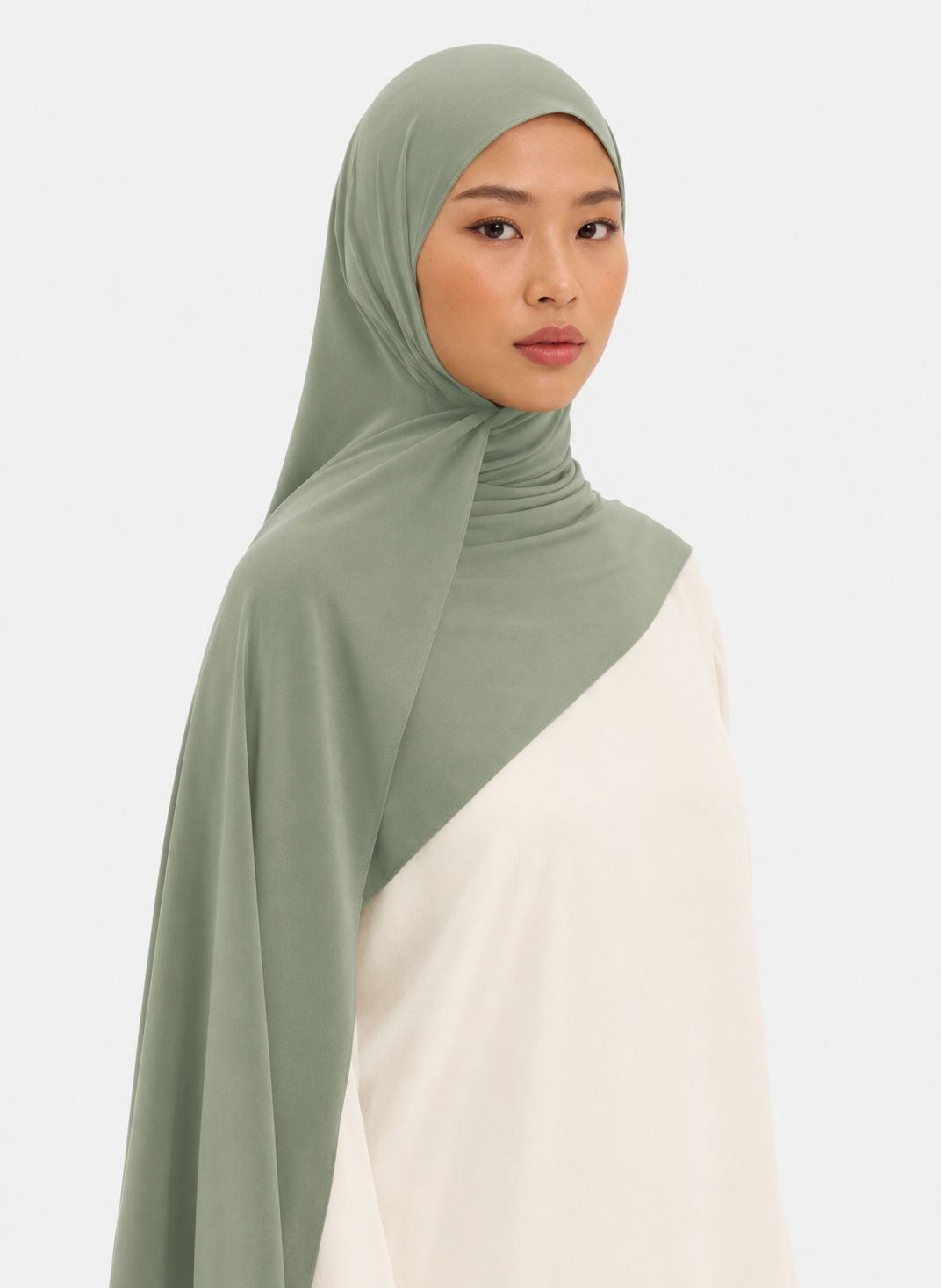 Premium Satin Jersey Hijab - green apple