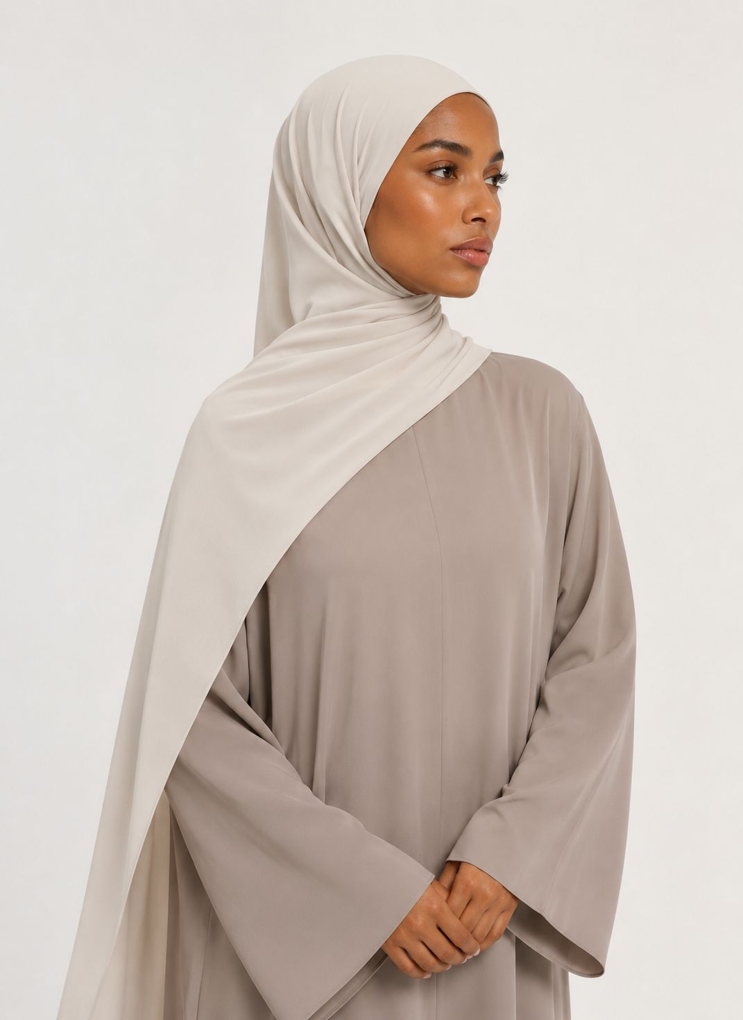 Premium Satin Jersey Hijab - light greige
