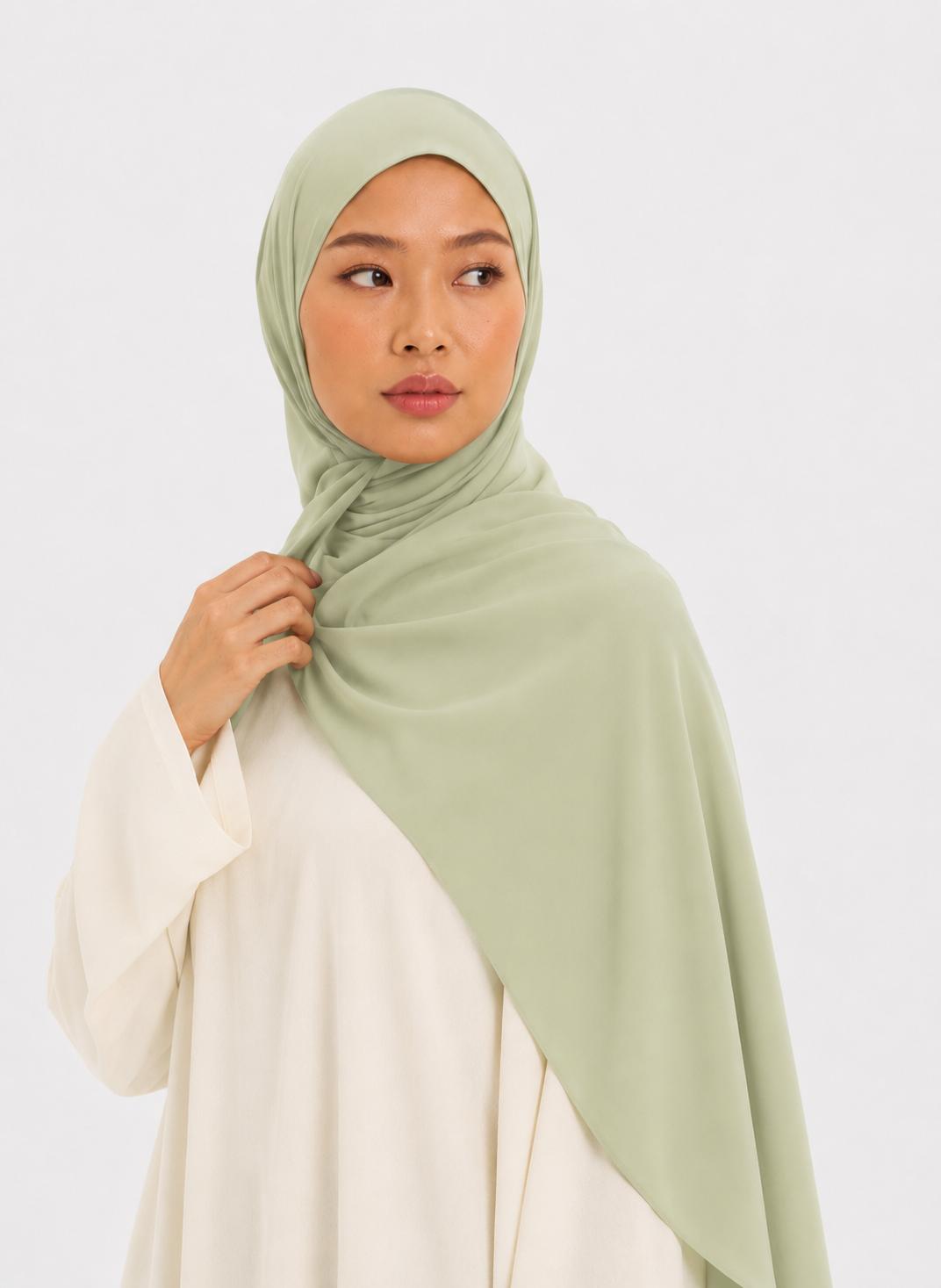 Premium Jersey Hijab - lime cream