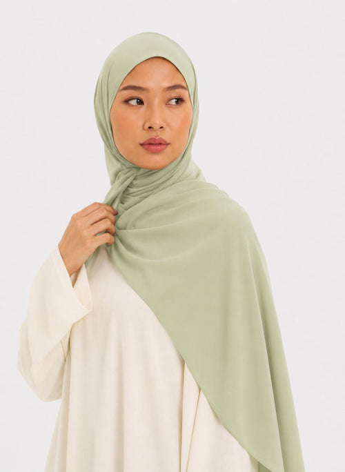 Premium Jersey Hijab - lime cream