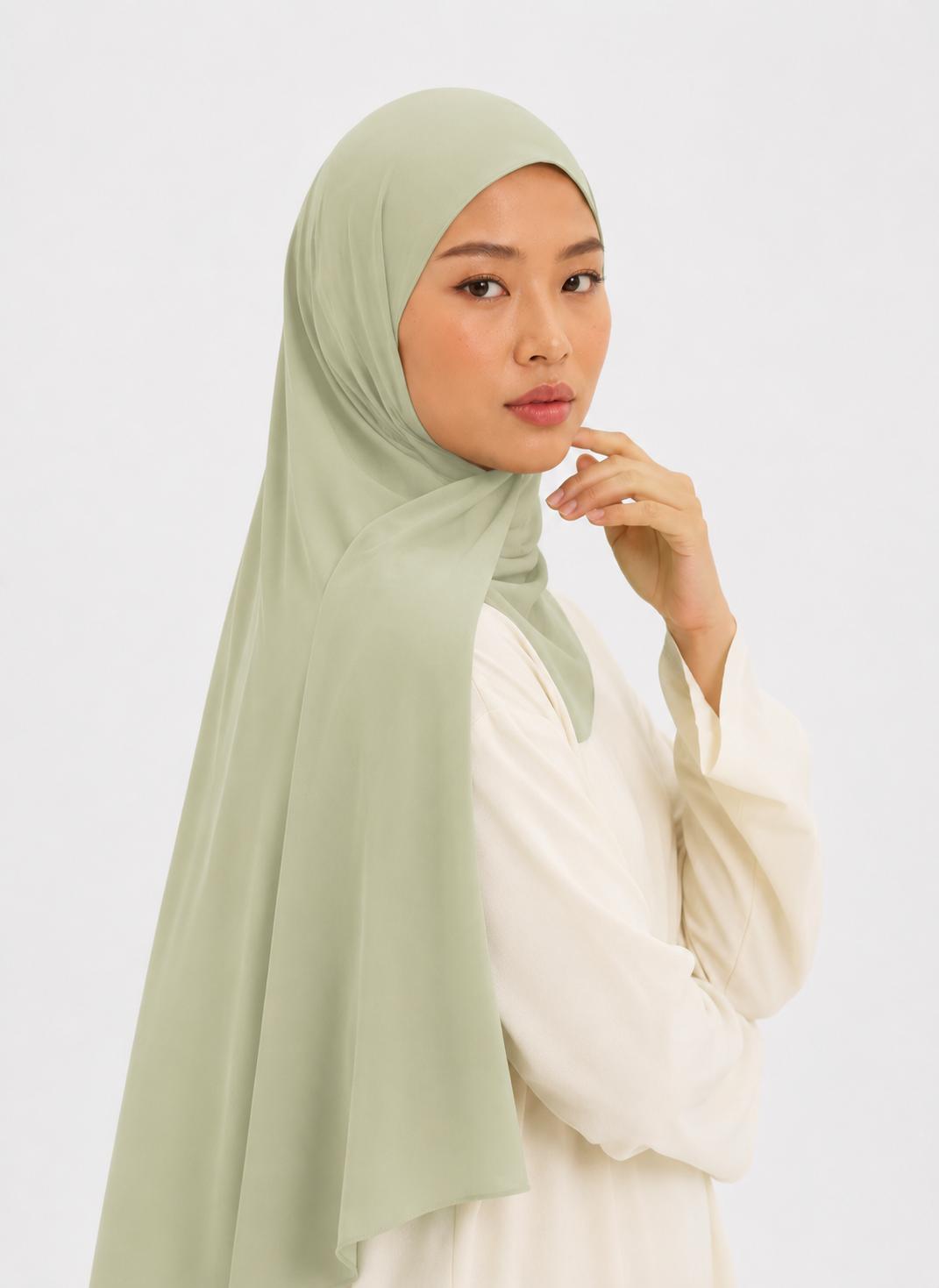 Premium Jersey Hijab - lime cream