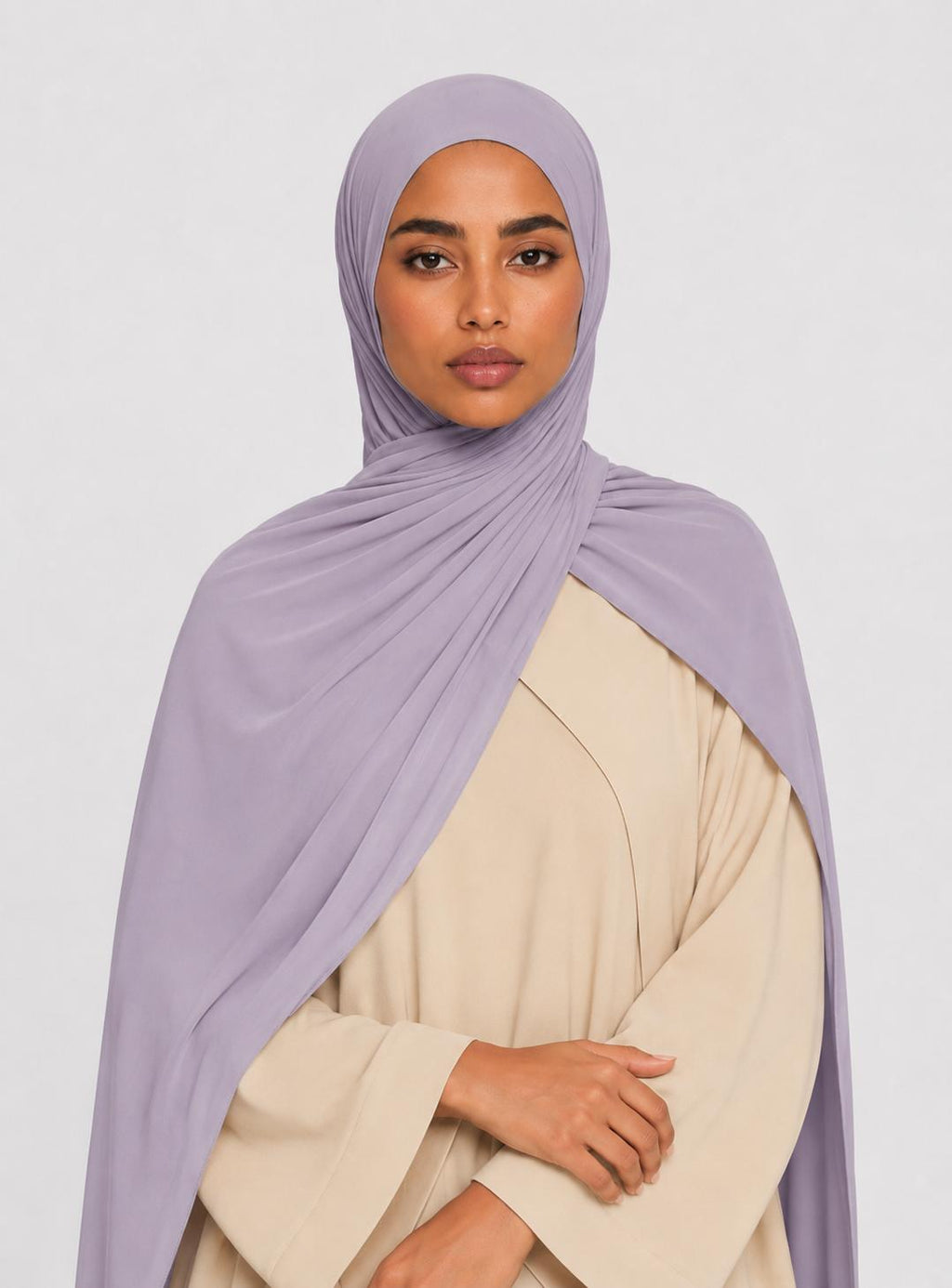 Premium Satin Jersey Hijab - muted lilac