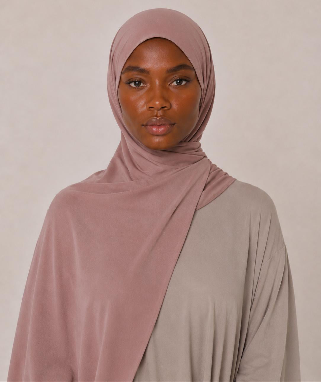 Premium Satin Jersey Hijab - nude rose