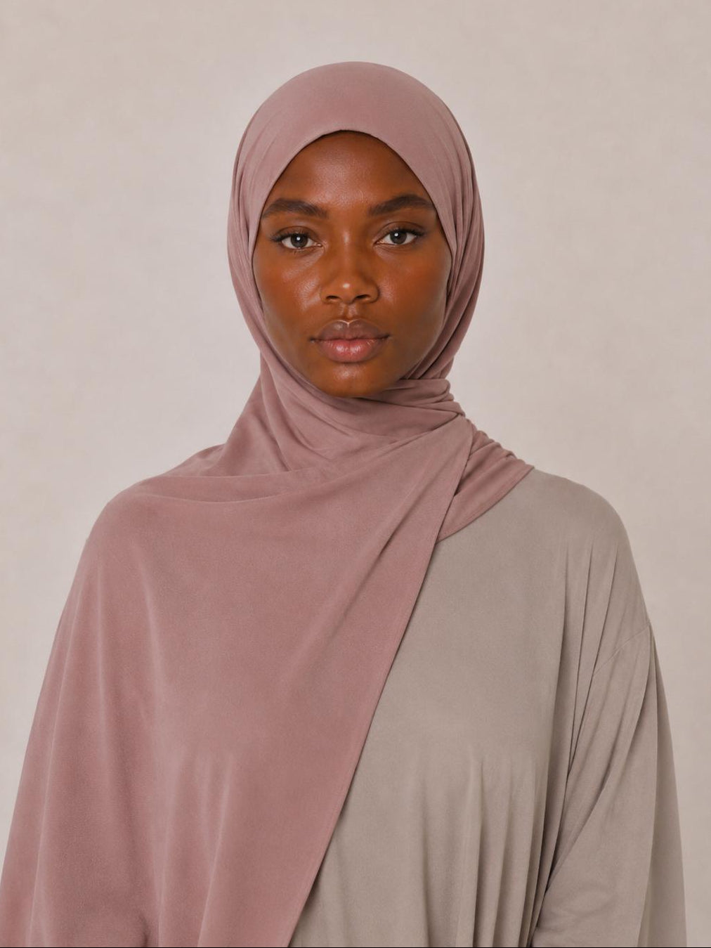Premium Satin Jersey Hijab - nude rose
