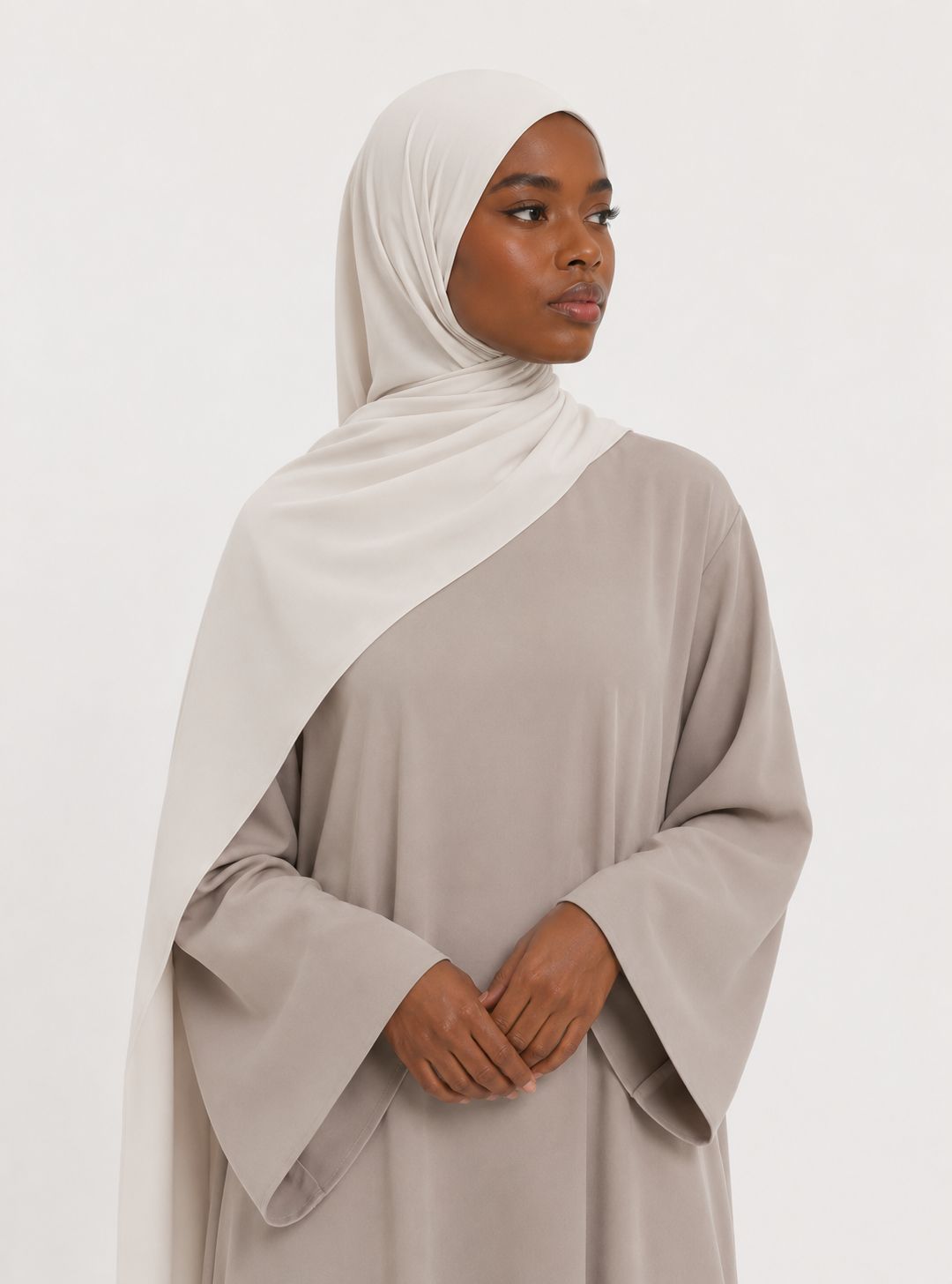 Premium Satin Jersey Hijab - offwhite