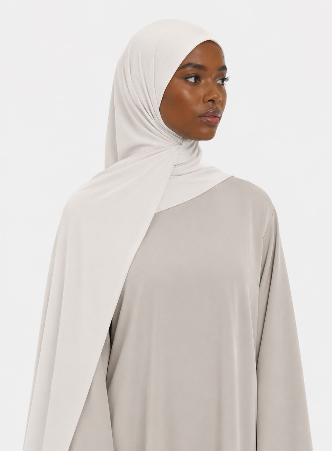 Premium Satin Jersey Hijab - offwhite